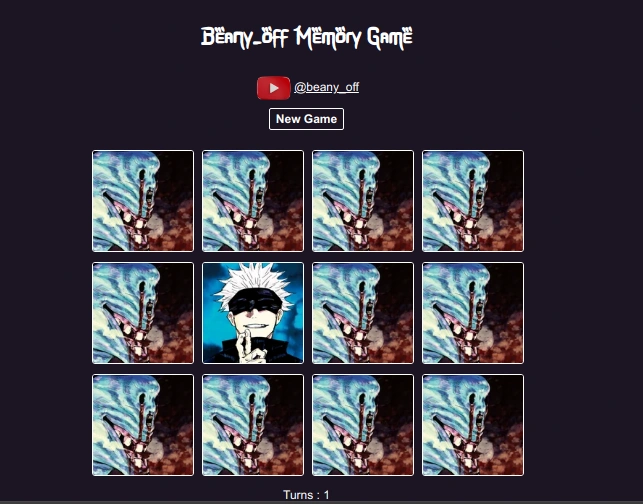 Memory Game Beany_off